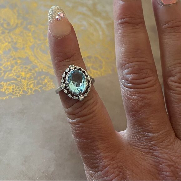 The Marina Statement Ring in Topaz and 925 sz 6 - Picture 5 of 13